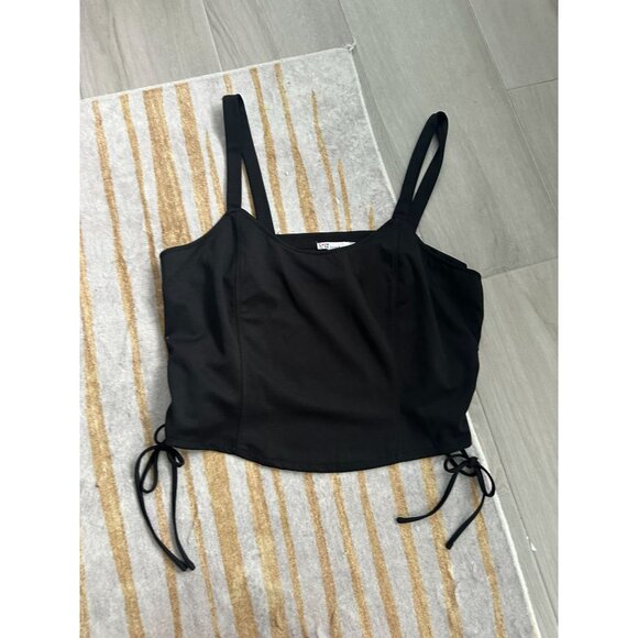LOVE TO BE LOVED Black Gathered Side Crop Tank Top Size 3X NEW NWT - Picture 5 of 5